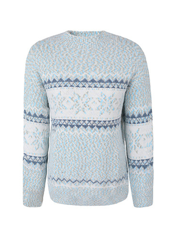 Snowflake Jacquard Mock Neck Sweater-2