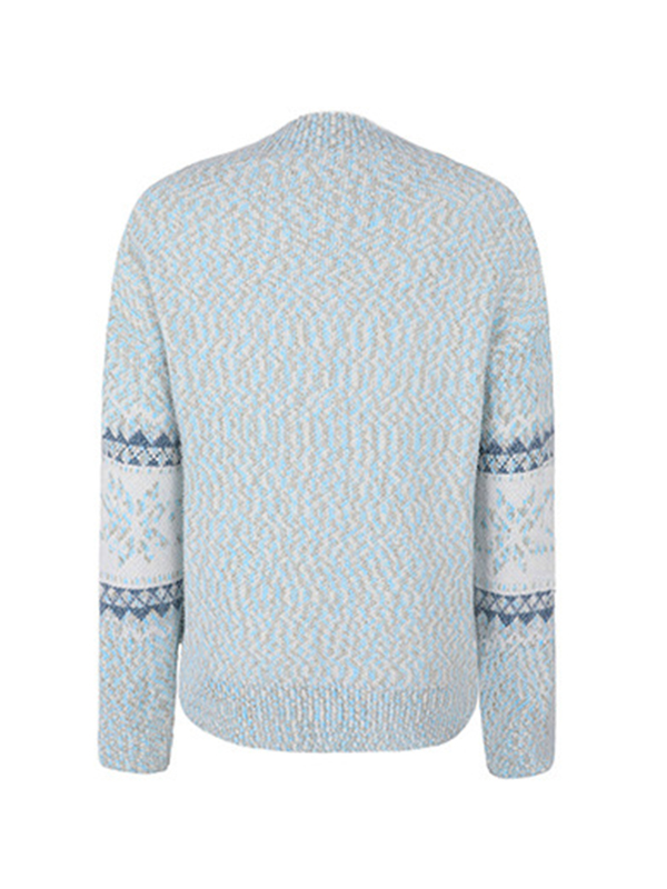 Snowflake Jacquard Mock Neck Sweater-3